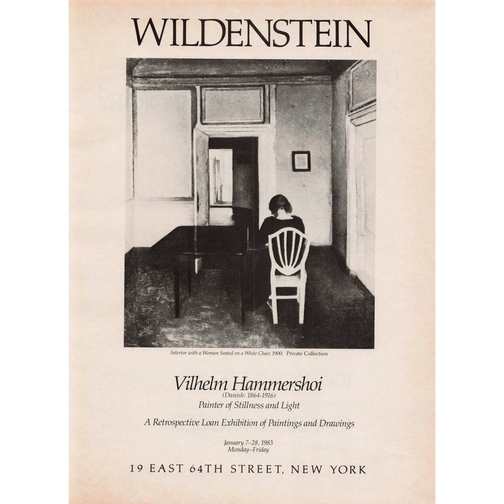 1983 Wildenstein Vilhelm Hammershoi Art Exhibition Vintage Print Ad New York - Picture 1 of 1